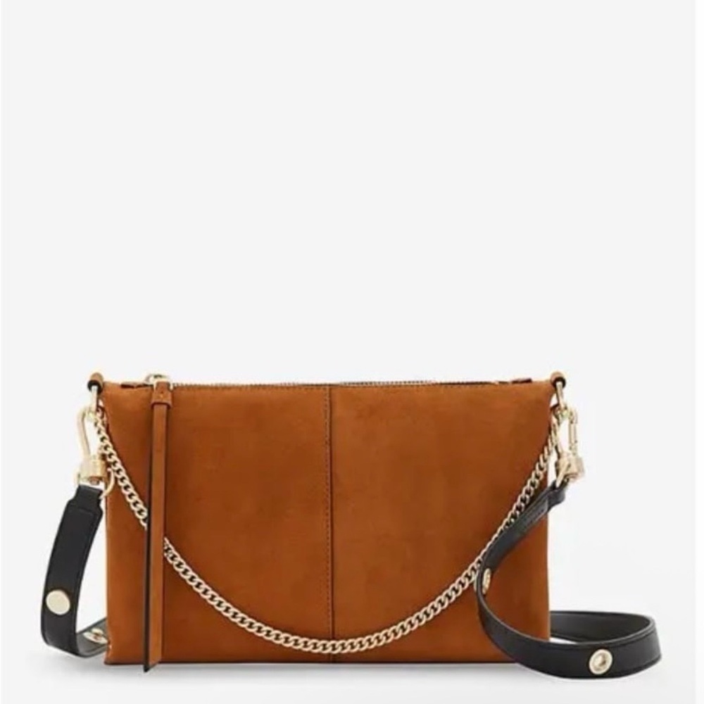 All Saints Eve Suede Crossbody in Amber